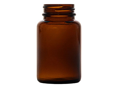 100 cc, 38/400 Finish, Amber, Bottles, Glass, Round Packer
