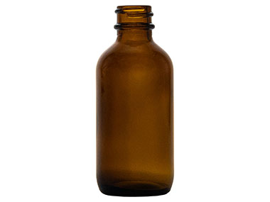 2 oz., 20/400 Finish, Amber, Bottles, Glass, Boston Round