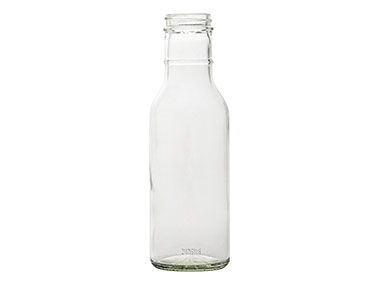 12 oz., 38/400 Finish, Flint, Bottles, Glass, Sauce Style Round, Label Panel