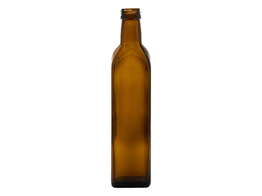 500 mL, 31.5mm ROPP Finish, Amber, Bottles, Glass, Olive Oil Style Square (Marasca)