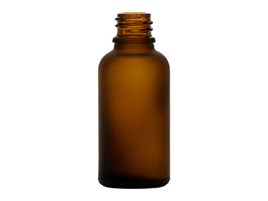 30 mL, 18mm Te Finish, Frosted/Amber, Bottles, Glass, Boston Round