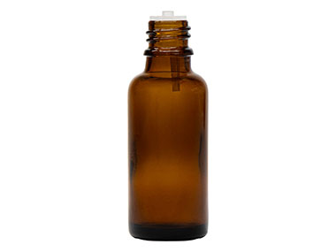 1 oz., 18mm Te Finish, Amber, Bottles, Glass, Boston Round