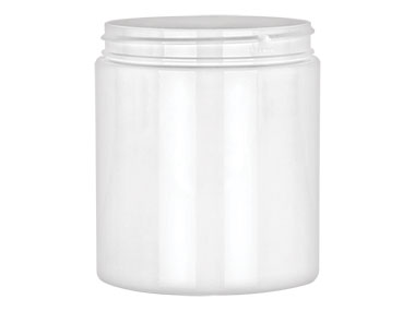 20 oz., 89/400 Finish, White, Jars, PET, Straight Sided, Single Wall Round