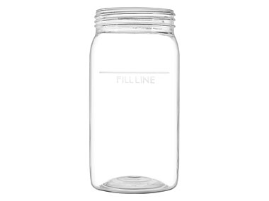 22 oz., 70/400 Finish, Clear, Jars, PET, Square