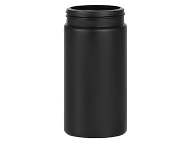 13 oz., 63/485 Finish, Black, Jars, HDPE, Single Wall Round