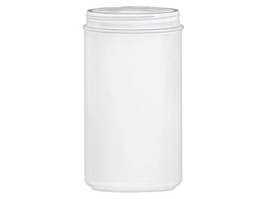 90 oz., 120/400 Finish, White, Jars, HDPE, Single Wall Round, Label Panel