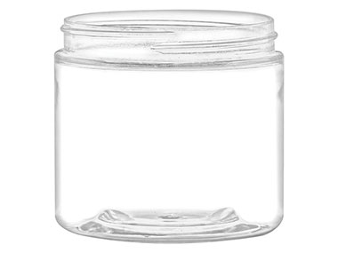 16 oz., 89/400 Finish, Clear, Jars, PET, Straight Sided, Single Wall Round