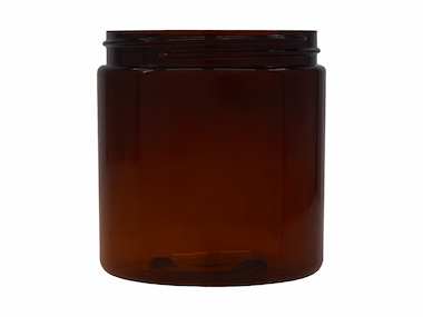 8 oz., 70/400 Finish, Amber, Jars, PET, Straight Sided, Single Wall Round