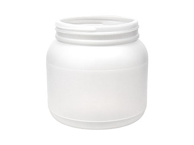1000 cc, 100/400 Finish, Natural, Jars, HDPE, Single Wall Round, Label Panel