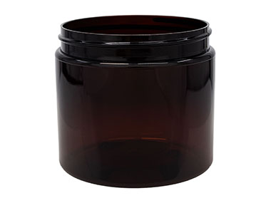16 oz., 89/400 Finish, Dark Amber, Jars, PET, Straight Sided, Single Wall Round