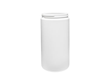 34 oz., 89/400 Finish, White, Jars, HDPE, Single Wall Round, Label Panel