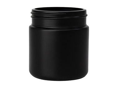 6 oz., 63mm Deep Skirt Finish, Black, Jars, HDPE, Single Wall, Round