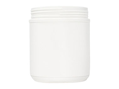 44 oz., 120mm Finish, White, Jars, HDPE, Single Wall Round, Label Panel