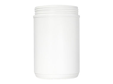 76 oz., 120mm Finish, White, Jars, HDPE, Single Wall Round, Label Panel