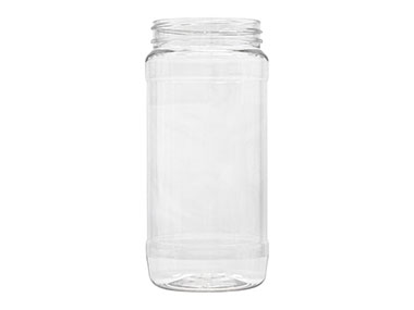 16 oz., 63/400 Finish, Clear, Jars, PET, Spice Style Cylinder Round, Label Panel