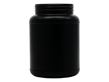 2500 cc, 110/400 Finish, Black, Jars, HDPE, Single Wall Round, Label Panel