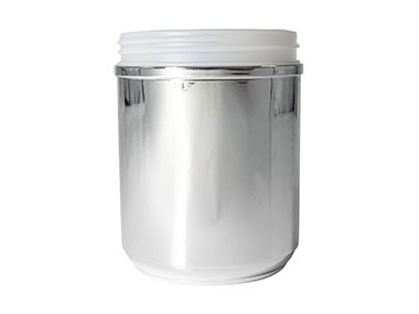 32 oz., 100mm Finish, Silver, Jars, HDPE, Metallized, Single Wall, Round