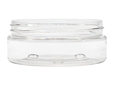 6 oz., 89/400 Finish, Clear, Jars, PET, Straight Sided, Single Wall Round, Low Profile