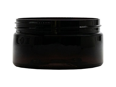 8 oz., 89/400 Finish, Dark Amber, Jars, PET, Straight Sided, Single Wall Round, Low Profile