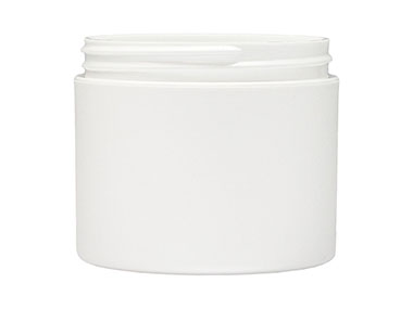 4 oz., 70/400 Finish, White, Jars, PP, Double Wall Round, Square Base