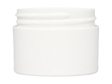 1 oz., 53/400 Finish, White, Jars, PP, Double Wall Round, Square Base