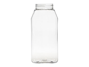 32 oz., 63/485 Finish, Clear, Jars, PET, Spice Style Oblong, Label Panel