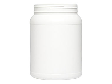 2000 cc, 110/400 Finish, White, Jars, HDPE, Single Wall Round, Label Panel