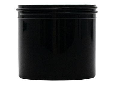 12 oz., 89/400 Finish, Black, Jars, PP, Straight Sided, Single Wall Round
