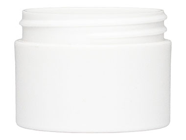 1 oz., 53/400 Finish, White, Jars, PP, Double Wall Round, Square Base