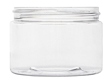 12 oz., 89/400 Finish, Clear, Jars, PET, Single Wall Round, Label Panel
