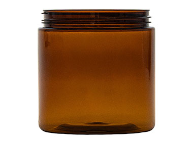 8 oz., 70/400 Finish, Amber, Jars, PET, Straight Sided, Single Wall Round