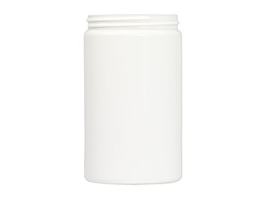 14 oz., 70/400 Finish, White, Jars, HDPE, Straight Sided, Single Wall Round