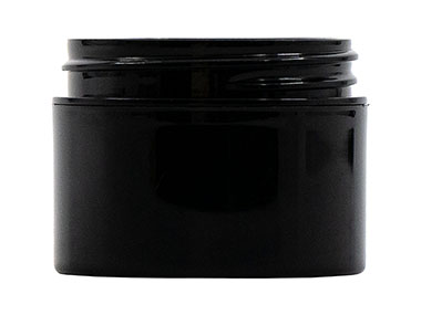 1 oz., 53/400 Finish, Black, Jars, PP, Double Wall Round, Square Base