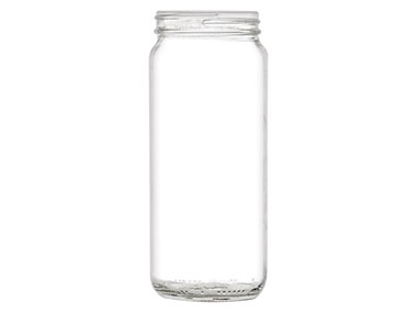 16 oz., 63/400 Finish, Flint, Jars, Glass, Round, Paragon Style