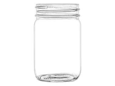 12 oz., 70/450 Finish, Flint, Jars, Glass, Round