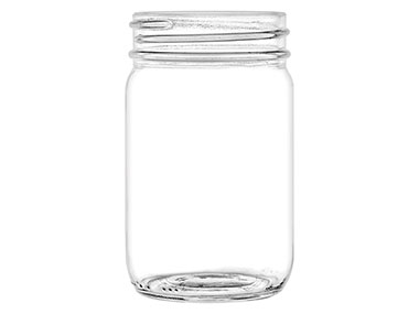12 oz., 70/450 Finish, Flint, Jars, Glass, Round