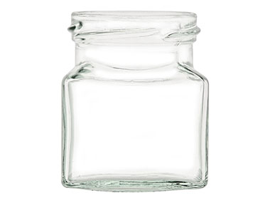 4 oz., 53mm 4 Lug Finish, Flint, Jars, Glass, Square