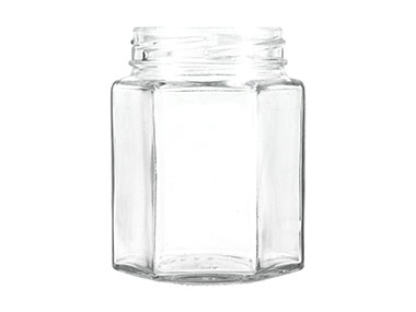 190 mL, 58mm 4 Lug Finish, Flint, Jars, Glass, Hexagon