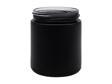 8 oz., 70/400 Finish, Black, Jars, Glass, Round, Spray Coated