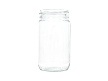 16 oz., 70/450 Finish, Flint, Jars, Glass, Round