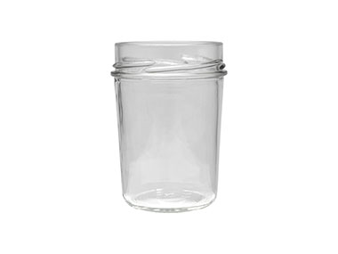 8 oz., 70mm 4 Lug Finish, Flint, Jars, Glass, Jelly Style Reverse Tapered Round