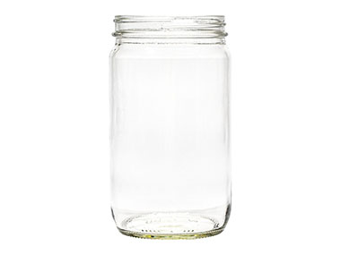 32 oz., 89/400 Finish, Flint, Jars, Glass, Round