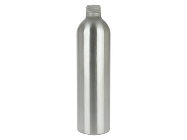 8 oz., 24/410 Finish, Silver, Bottles, Aluminum, Bullet, Lined-In