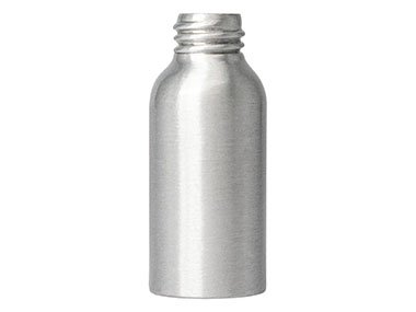 1 oz., 20/400 Finish, Silver, Bottles, Aluminum, Boston Round, 32mm X 76mm, Lined-In
