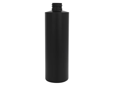 16 oz., 28/410 Finish, Black, Bottles, HDPE, Cylinder Round