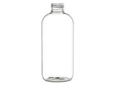 8 oz., 24/410 Finish, Clear, Bottles, PET, Boston Round