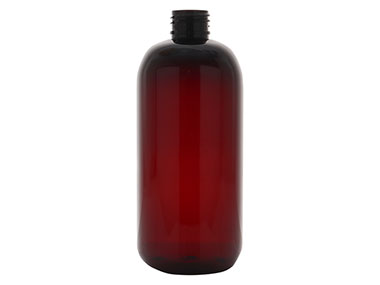 8 oz., 24/410 Finish, Amber, Bottles, PET, Boston Round