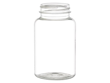 225 cc, 45/400 Finish, Clear, Bottles, PET, Round Packer