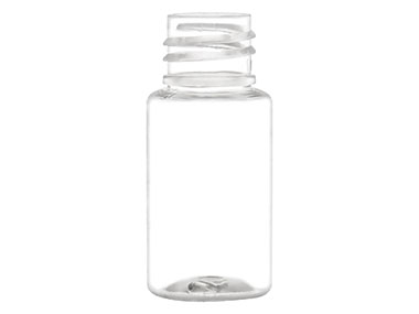 15 mL, 18/410 Finish, Clear, Plastic Bottles, Cylinder Round, Tincture Ring