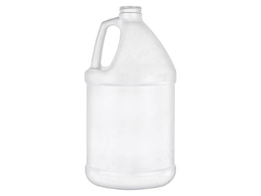 1 Gallon, 38/400 Finish, White, Bottles, HDPE, Round Handleware, Label Panel